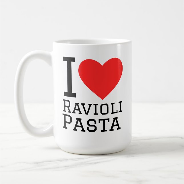 I love ravioli pasta coffee mug (Left)