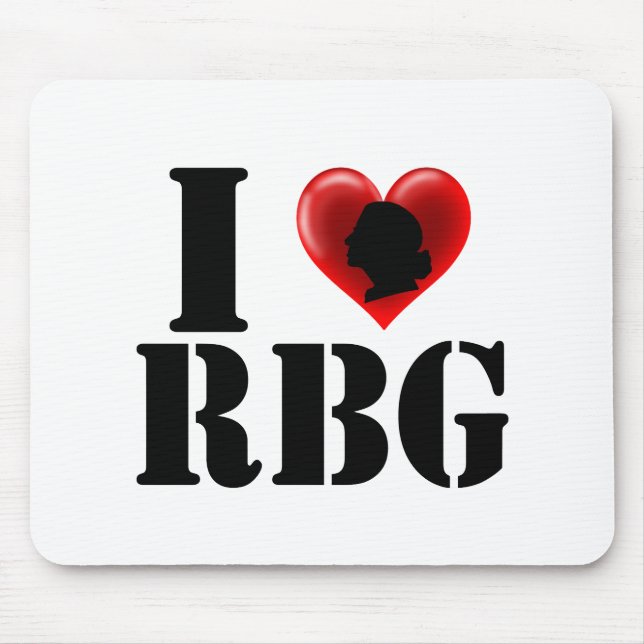 I Love RBG Women Rights Feminist Mouse Pad (Front)