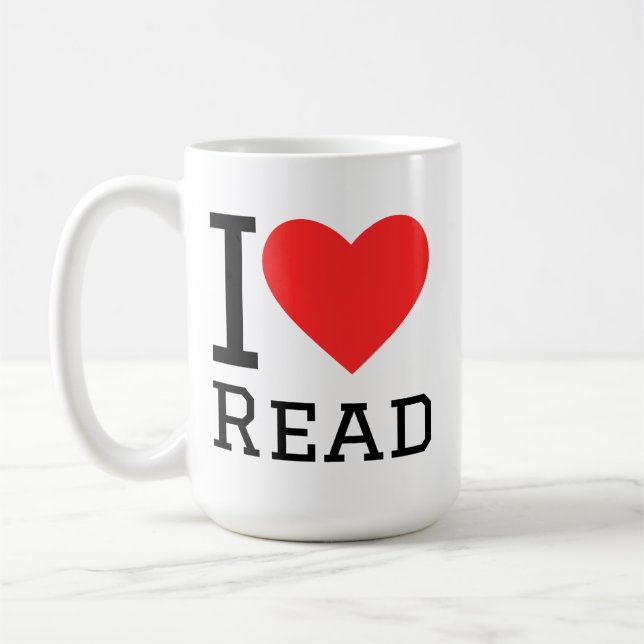 i love read coffee mug (Left)