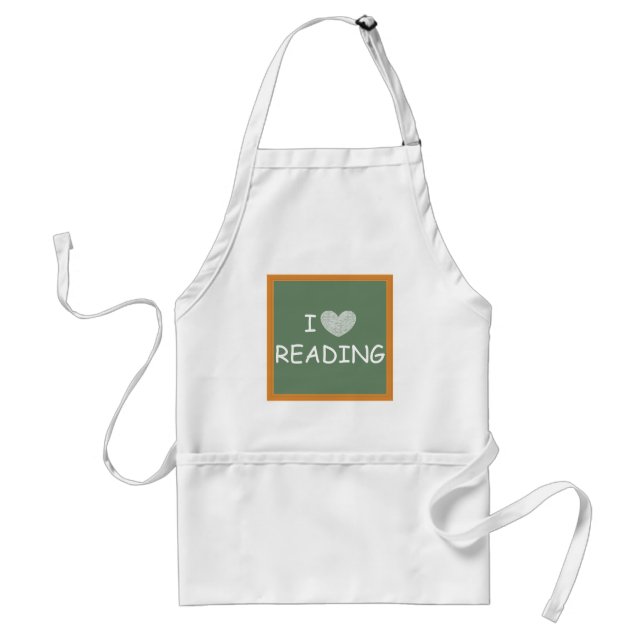 I Love Reading Adult Apron (Front)