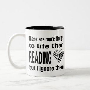 I Love Reading Book Lover Reader Librarian Teacher Two-Tone Coffee Mug