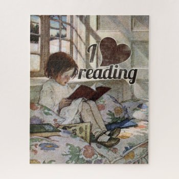 I Love Reading Jigsaw Puzzle by ellesgreetings at Zazzle
