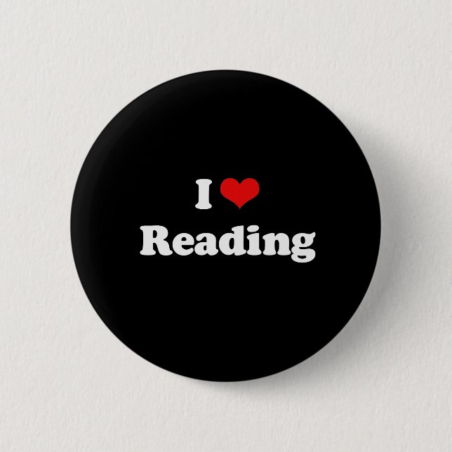 I Love Reading Tshirt Button (Front)