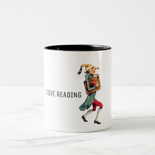 I Love Reading Victorian Character Two_Tone Coffee Mug