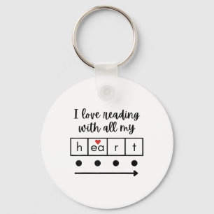 I Love Reading With All My Heart Science Teacher V Keychain