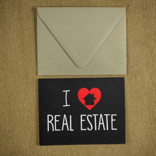 I love Real Estate Realtor House Heart Postcard