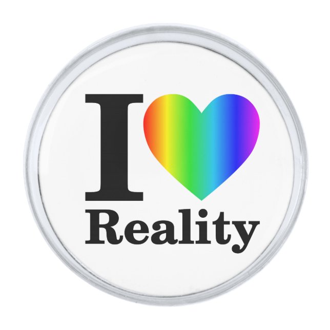 I Love Reality Rainbow Lapel Pin (Front)