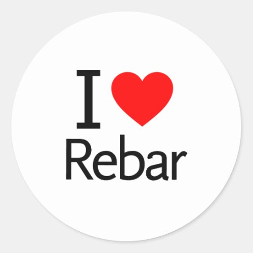 I Love Rebar Classic Round Sticker