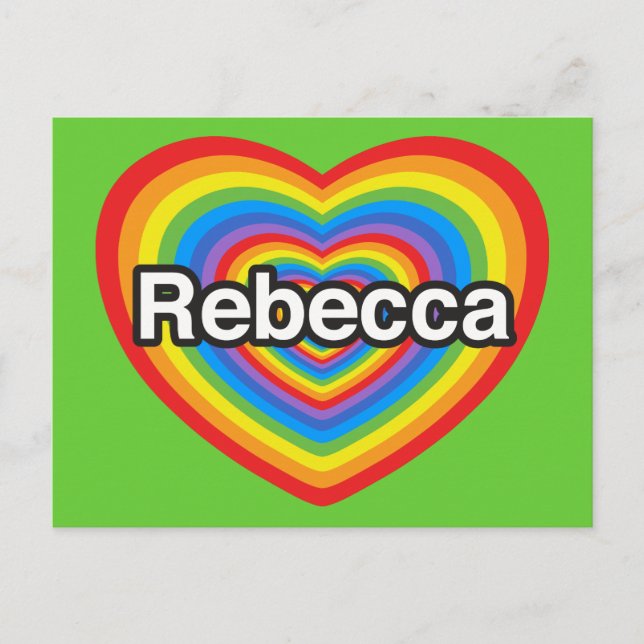 I love Rebecca. I love you Rebecca. Heart Postcard (Front)