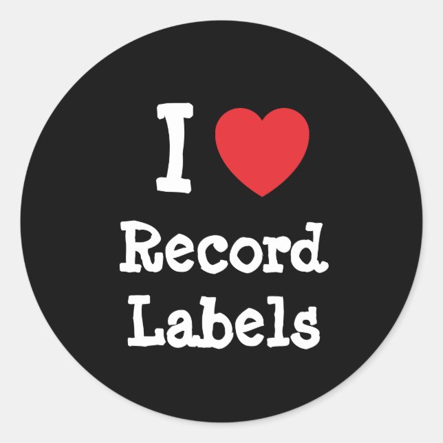 I love Record Labels heart custom personalized (Front)