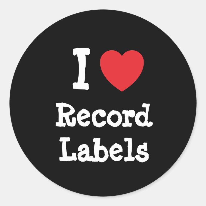 I love Record Labels heart custom personalized Classic Round Sticker | Zazzle