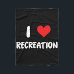 I Love Recreation - Heart Outdoor Sports Activitie Fleece Blanket<br><div class="desc">I Love Recreation - Heart Outdoor Sports Activities Camping</div>