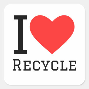 I love recycle square sticker