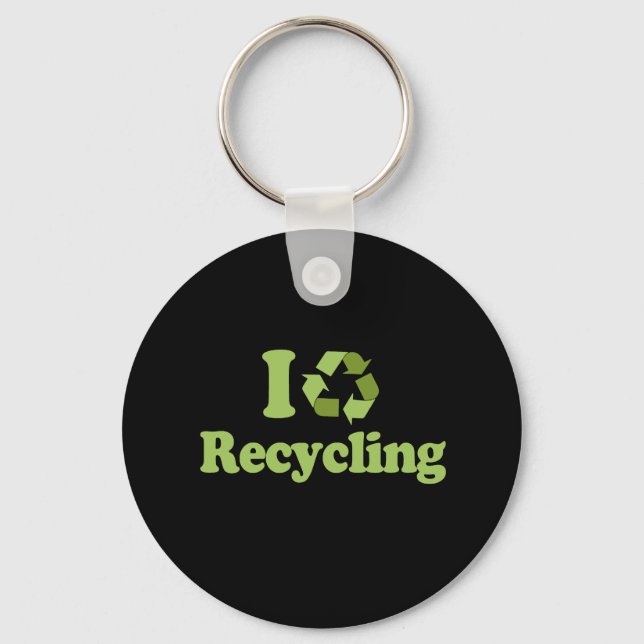 I Love recycling Keychain (Front)