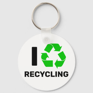 I LOVE RECYCLING KEYCHAIN