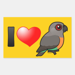 I Love Red-bellied Parrots Rectangle Sticker