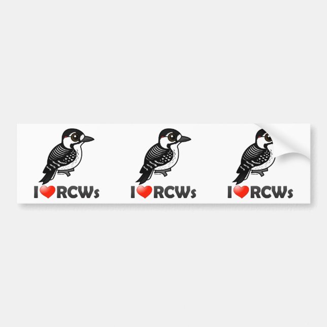 I Love Red-cockaded Woodpeckers Bumper Sticker (Front)