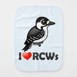 I Love Red-cockaded Woodpeckers Burp Cloth