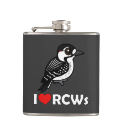 I Love Red-cockaded Woodpeckers Vinyl Wrapped Flask, 6 oz.