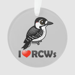 I Love Red-cockaded Woodpeckers Circle Acrylic Ornament