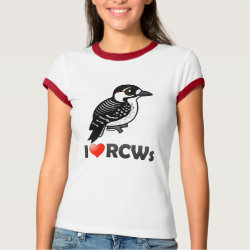 I Love Red-cockaded Woodpeckers Ladies Ringer T-Shirt