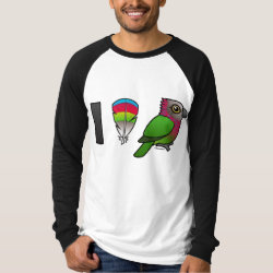 I Love Red-fan Parrots Men's Canvas Long Sleeve Raglan T-Shirt