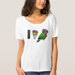 I Love Red-fan Parrots Women's Bella+Canvas Slouchy Boyfriend T-Shirt