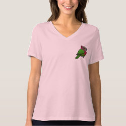 I Love Red-fan Parrots Women's Bella Relaxed Fit Jersey V-Neck T-Shirt