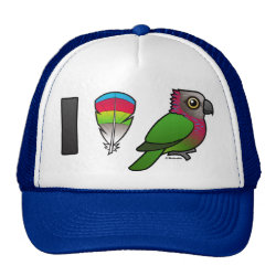 I Love Red-fan Parrots Trucker Hat