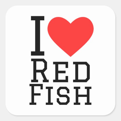 I love red fish square sticker