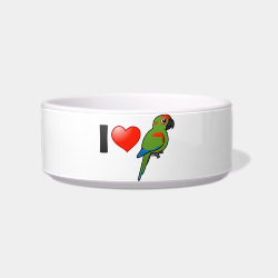 I Love Red-fronted Macaws Cat Food Bowl