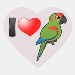 I Love Red-fronted Macaws Heart Sticker