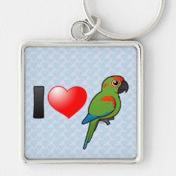 I Love Red-fronted Macaws Premium Square Keychain
