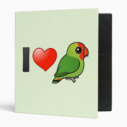 I Love Red-headed Lovebirds Avery Signature Binder 8.5x11