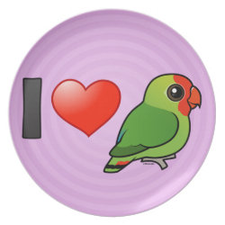 I Love Red-headed Lovebirds Plate