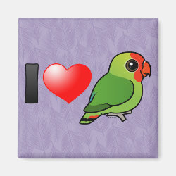 I Love Red-headed Lovebirds Square Magnet