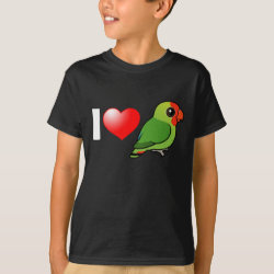 I Love Red-headed Lovebirds Kids' Hanes TAGLESS® T-Shirt