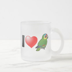 I Love Red-lored Amazons Frosted Glass Mug