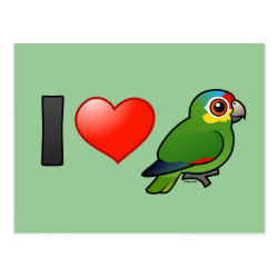 I Love Red-lored Amazons Postcard