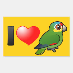 I Love Red-lored Amazons Rectangle Sticker