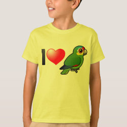 I Love Red-lored Amazons Kids' Hanes TAGLESS® T-Shirt