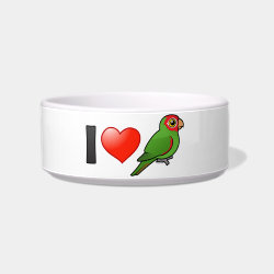 I Love Red-masked Parakeets Cat Food Bowl