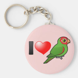 I Love Red-masked Parakeets Basic Button Keychain