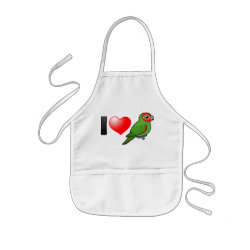 I Love Red-masked Parakeets Kid's Apron