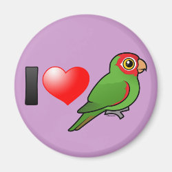 I Love Red-masked Parakeets Round Magnet
