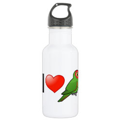 I Love Red-masked Parakeets Water Bottle (24 oz)
