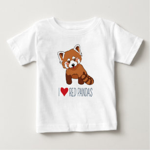 I Love Red Pandas - Cute Cartoon Red Panda Baby T-Shirt