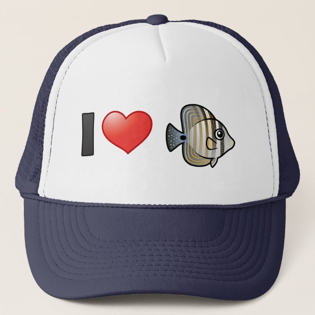 I Love Red Sea Sailfin Tang Trucker Hat (Front)
