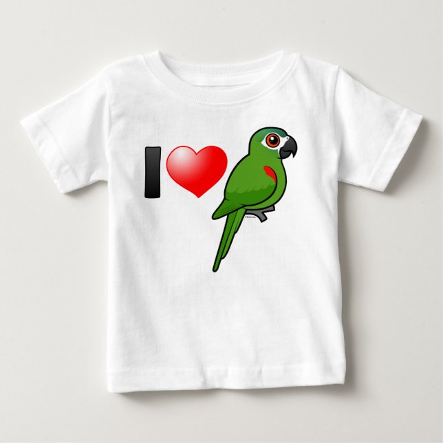 I Love Red-shouldered Macaws Baby T-Shirt (Front)