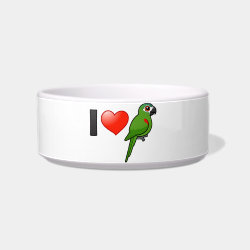 I Love Red-shouldered Macaws Cat Food Bowl
